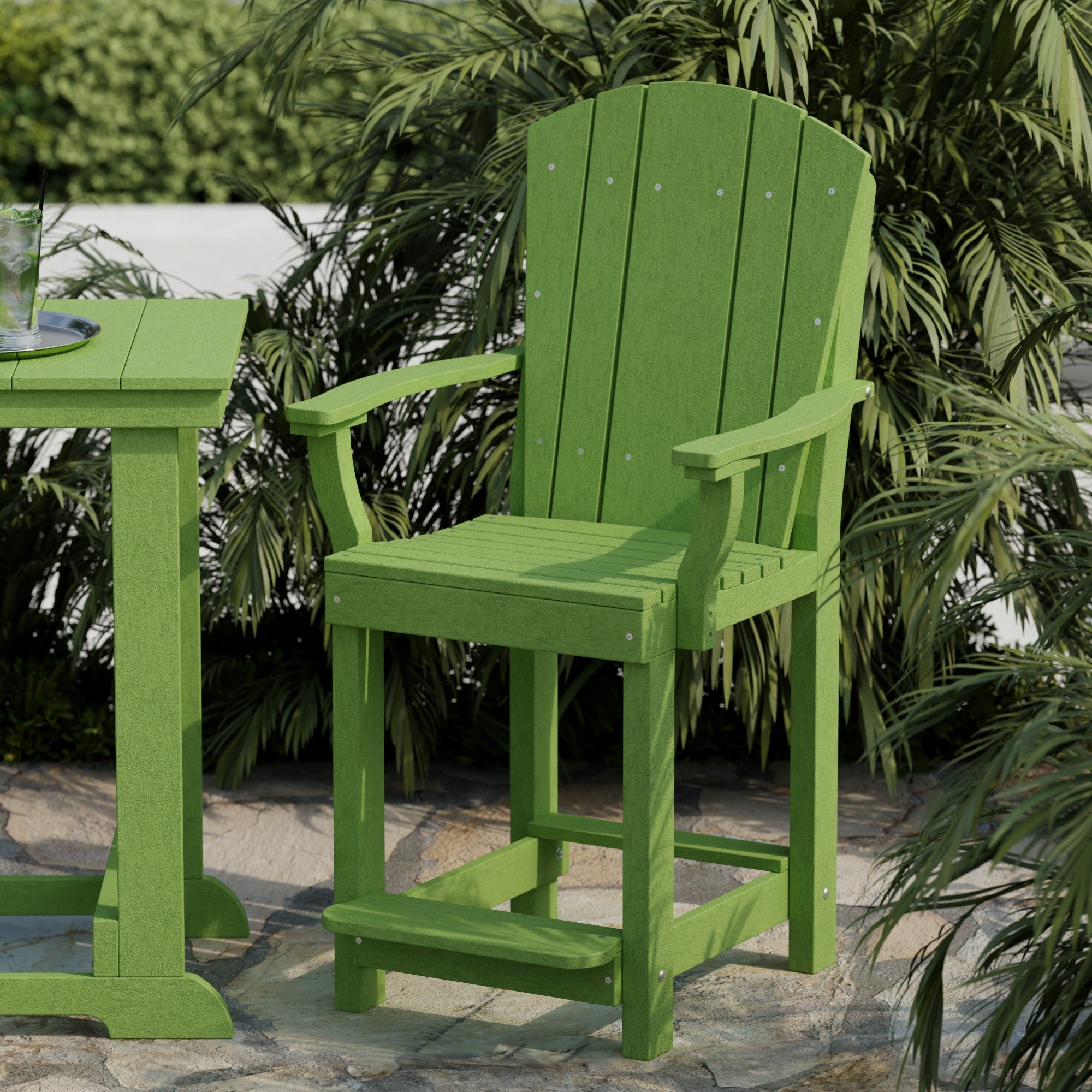Heritage 3-Piece Patio Counter Height Bar Set - Outdoor Bistro Table & Stools for Backyard, Deck, Garden, Poolside Dining & Entertaining