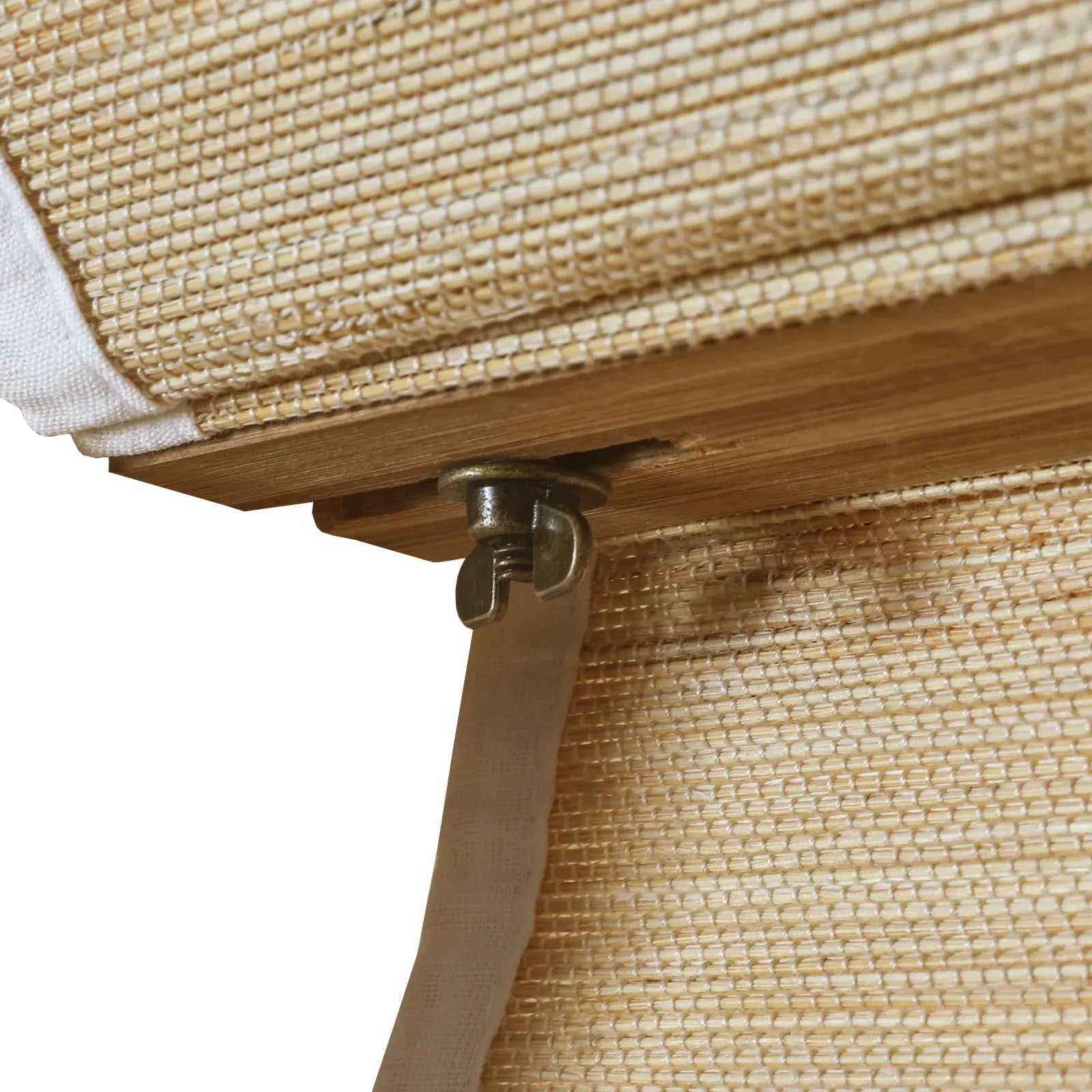 Sybil Bamboo Roman Shade in Beige - Natural Eco-Friendly Window Treatment for Living Room & Bedroom