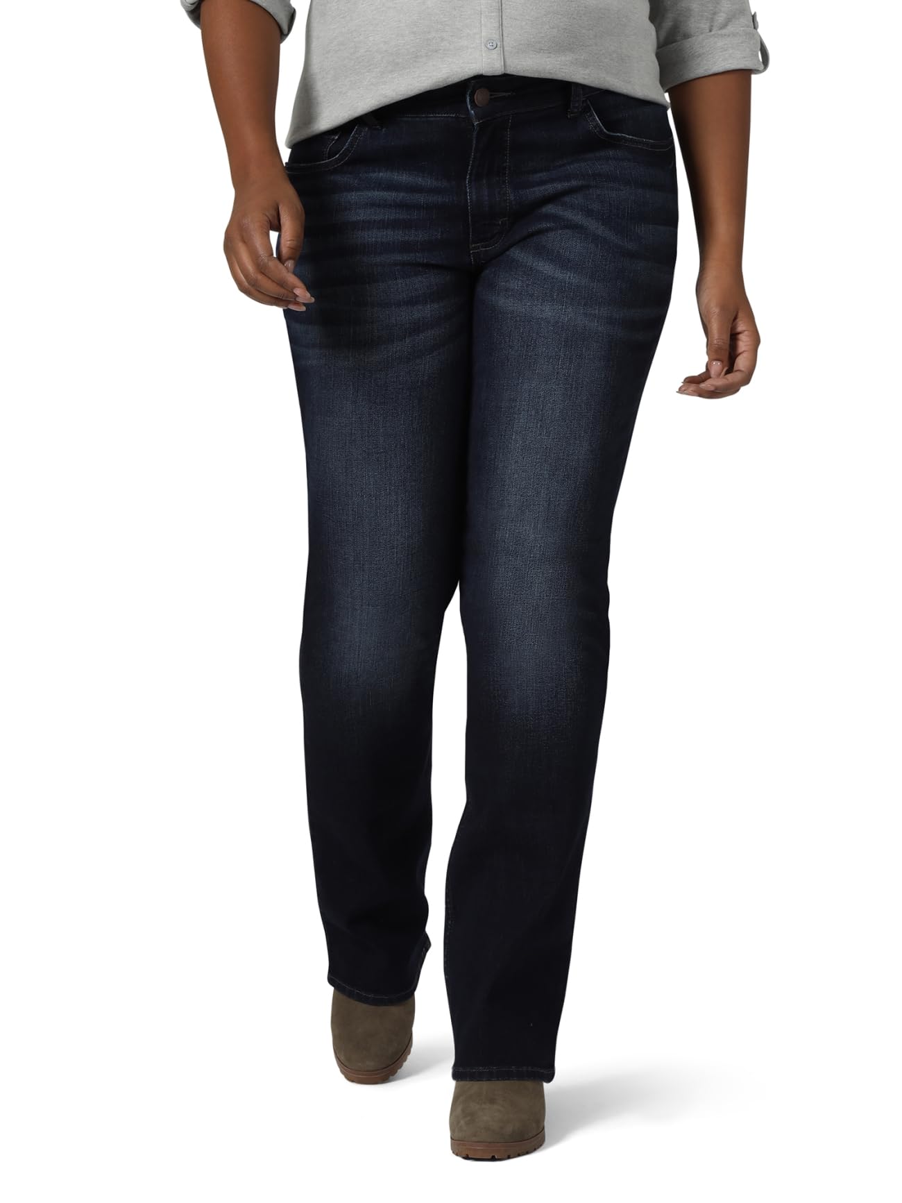 Lee Indigo Women's Midrise Bootcut Jeans - Classic Riders Denim Pants for Casual Wear & Western Style Outfits
