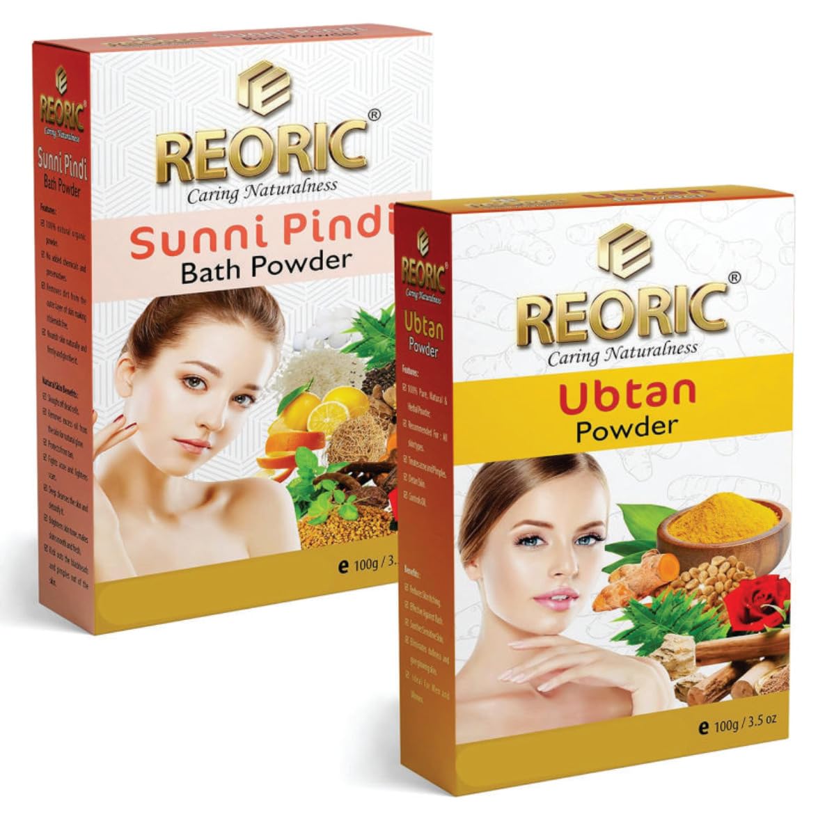 Reoric Sunnipindi Bath Powder & Ubtan Powder for Skin Whitening - Natural Body Scrub & Exfoliator - Unisex (200g, Pack of 2) | Ayurvedic Skin Care for Glowing Complexion | Perfect for Spa Day & Daily Skincare Routine