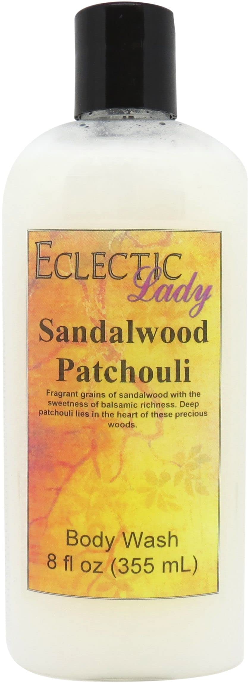 Premium Sandalwood Patchouli Body Wash - 3-in-1 Liquid Pearl Cleanser for Bubble Bath, Hand Soap & Shower Gel | Phthalate-Free, Handcrafted in USA (8 oz) | Relaxing Aromatherapy for Spa Nights & Self-Care Rituals