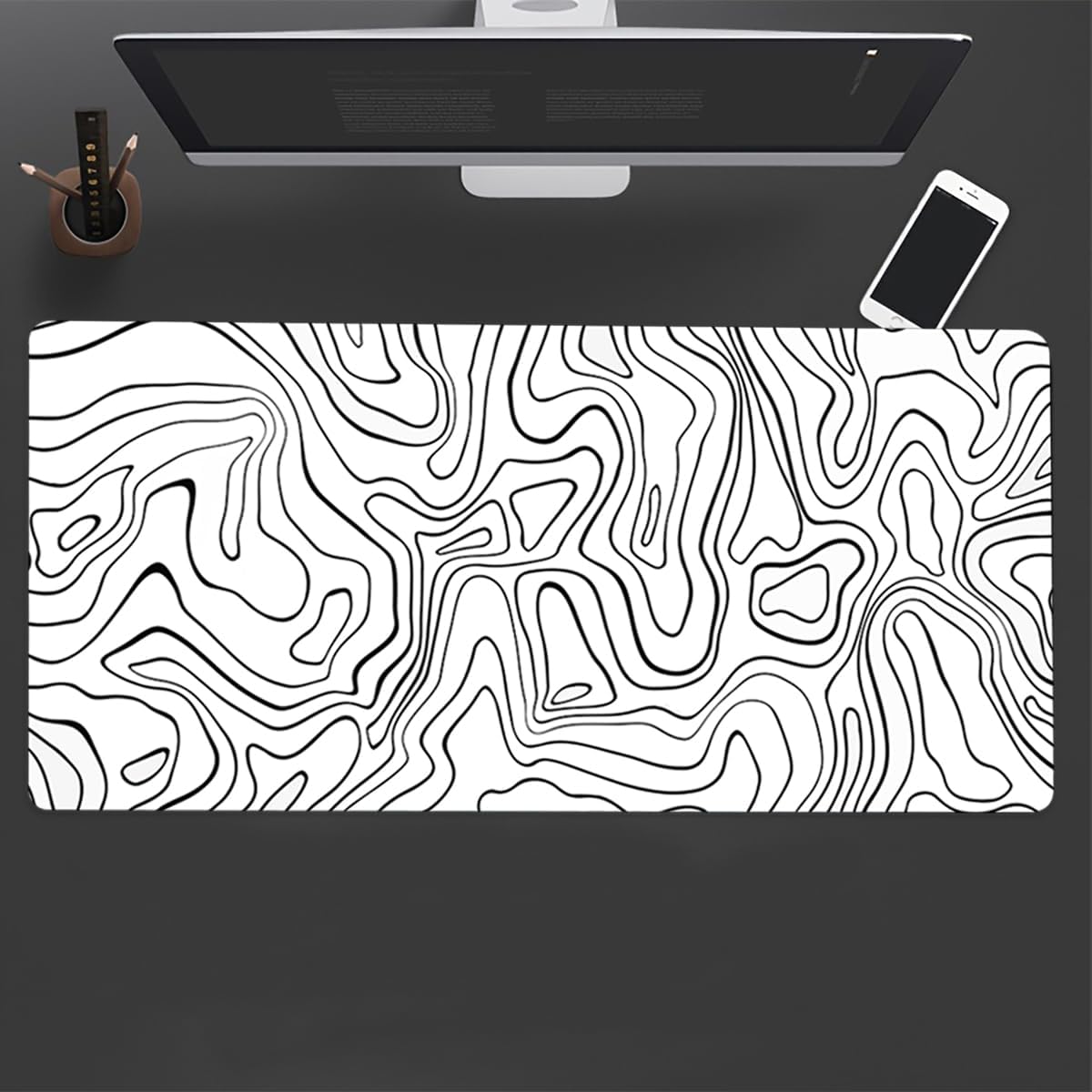 Premium XXL Gaming Mouse Pad with Non-Slip Rubber Base & Stitched Edges - Large Extended Keyboard and Mouse Desk Mat for PC, Laptop, Office & Gaming Setup (Black) - Perfect for Esports, Work from Home & Computer Workstations