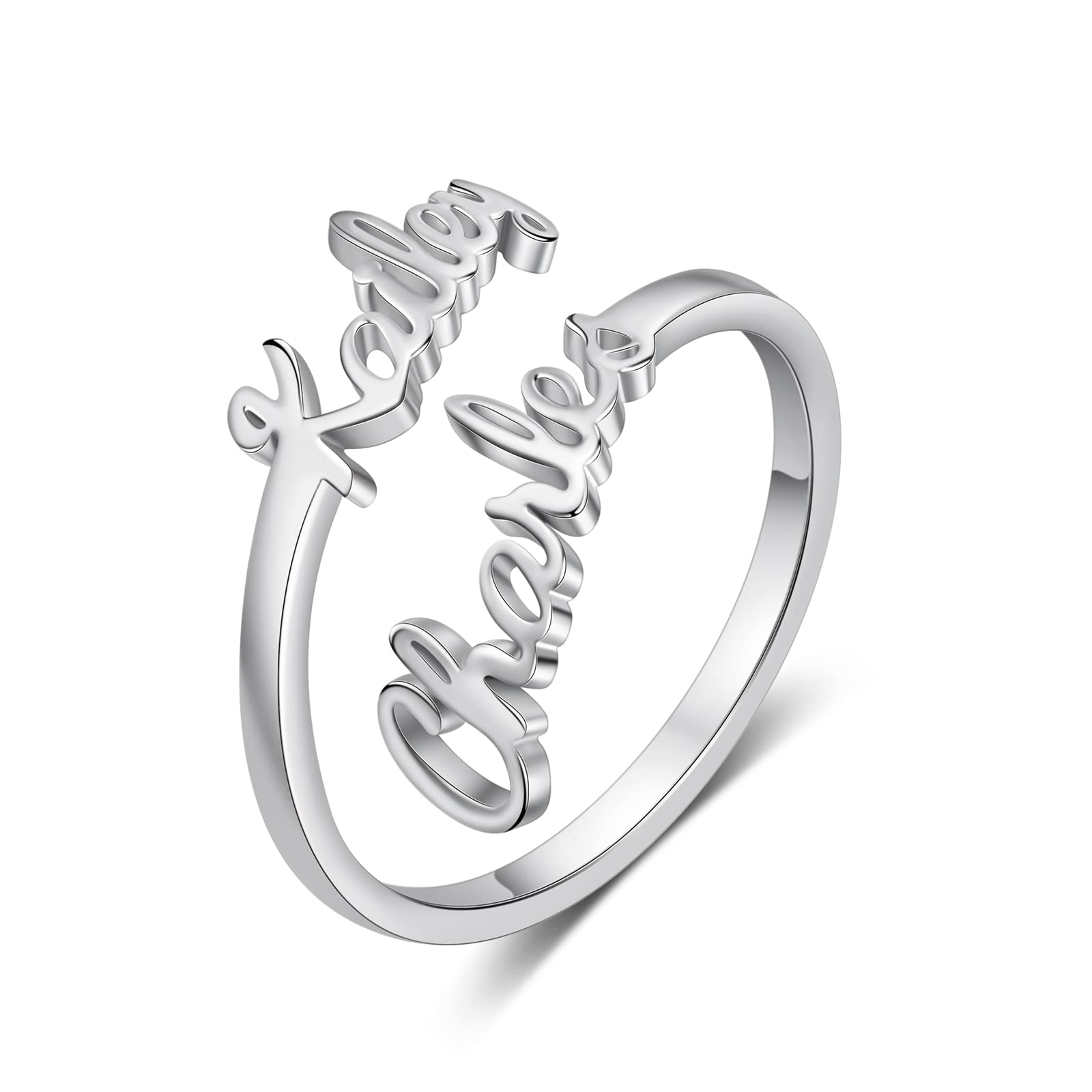 Personalized Name Rings for Women - Custom Engraved Mother Daughter Rings, Birthday Gift for Mom & Girls - Perfect for Anniversaries, Weddings & Special Occasions