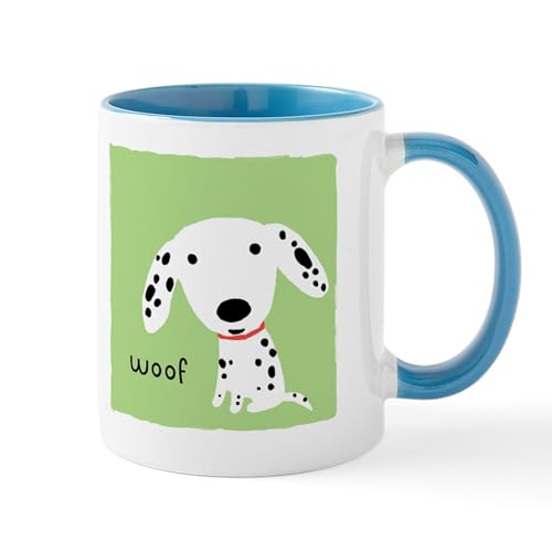 White/Blue Inside - Dalmatian Woof Mug