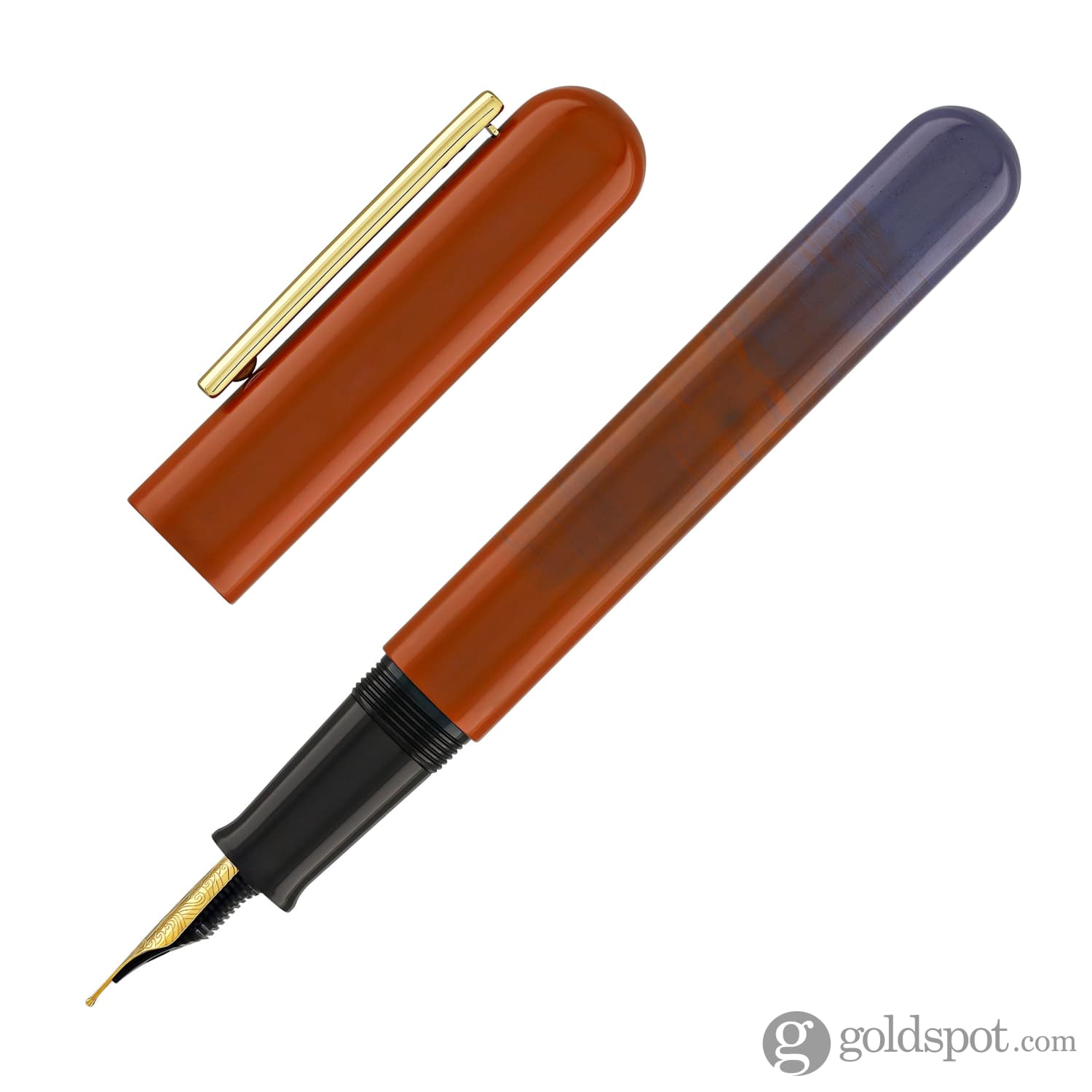 Nahvalur IKKAKU Gradient Urushi Fountain Pen in Yan Zhi Vermilion - Premium Japanese Writing Instrument for Calligraphy, Journaling & Gift Giving
