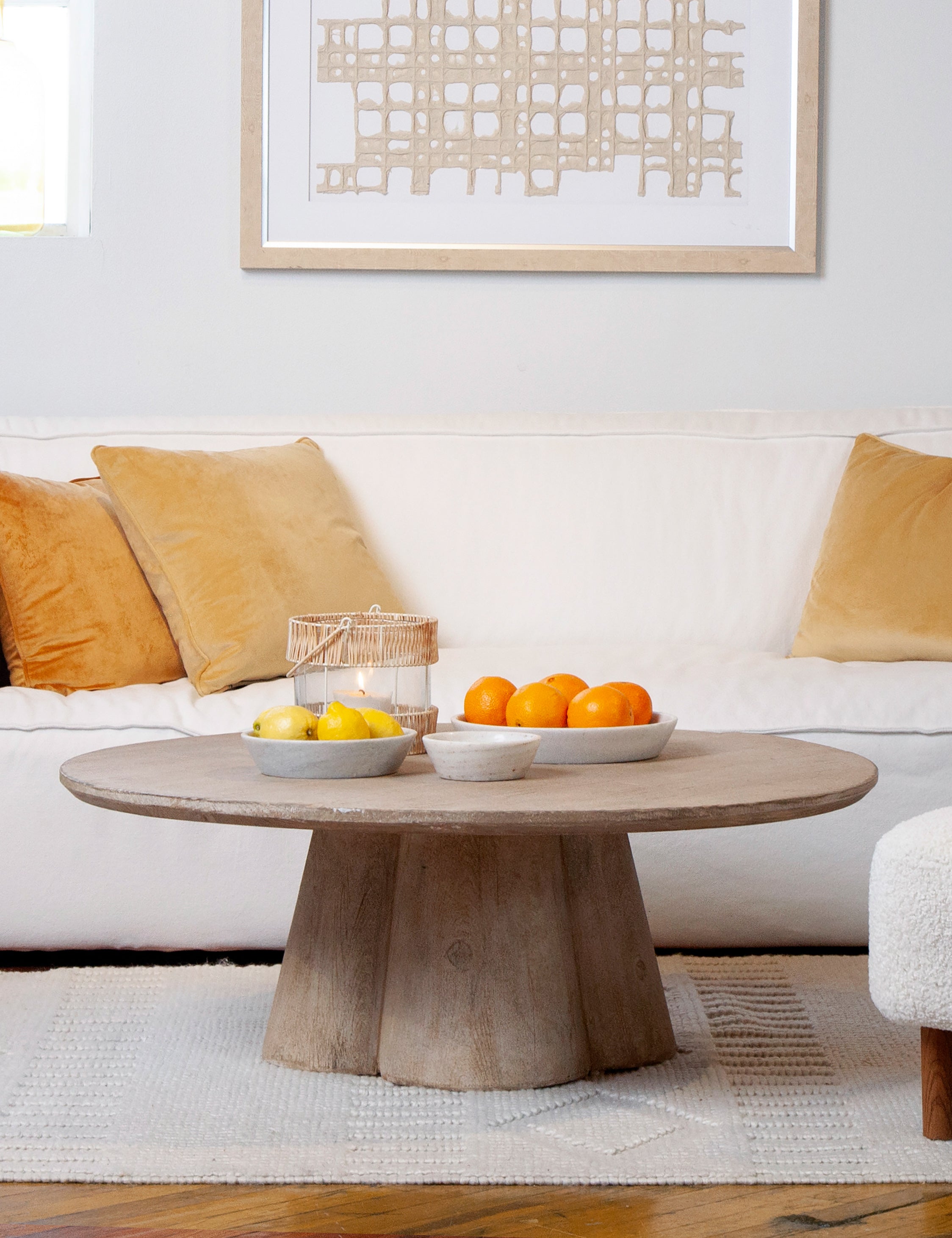 Modern Bolton Round Coffee Table - 36 Inch Wooden Living Room Center Table for Home Decor, Perfect for Small Spaces & Cozy Gatherings