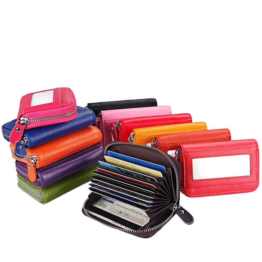 Women's RFID Blocking Leather Accordion Wallet - 12 Card Slots Credit Card Holder for Travel, Shopping & Everyday Use