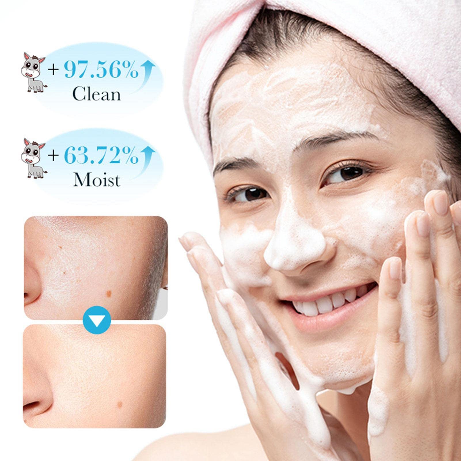 Amino Acid Donkey Milk Facial Cleanser - Hydrating & Gentle Face Wash for Sensitive Skin (100g) | Oil Control & Exfoliating | Perfect for Daily Skincare & Travel