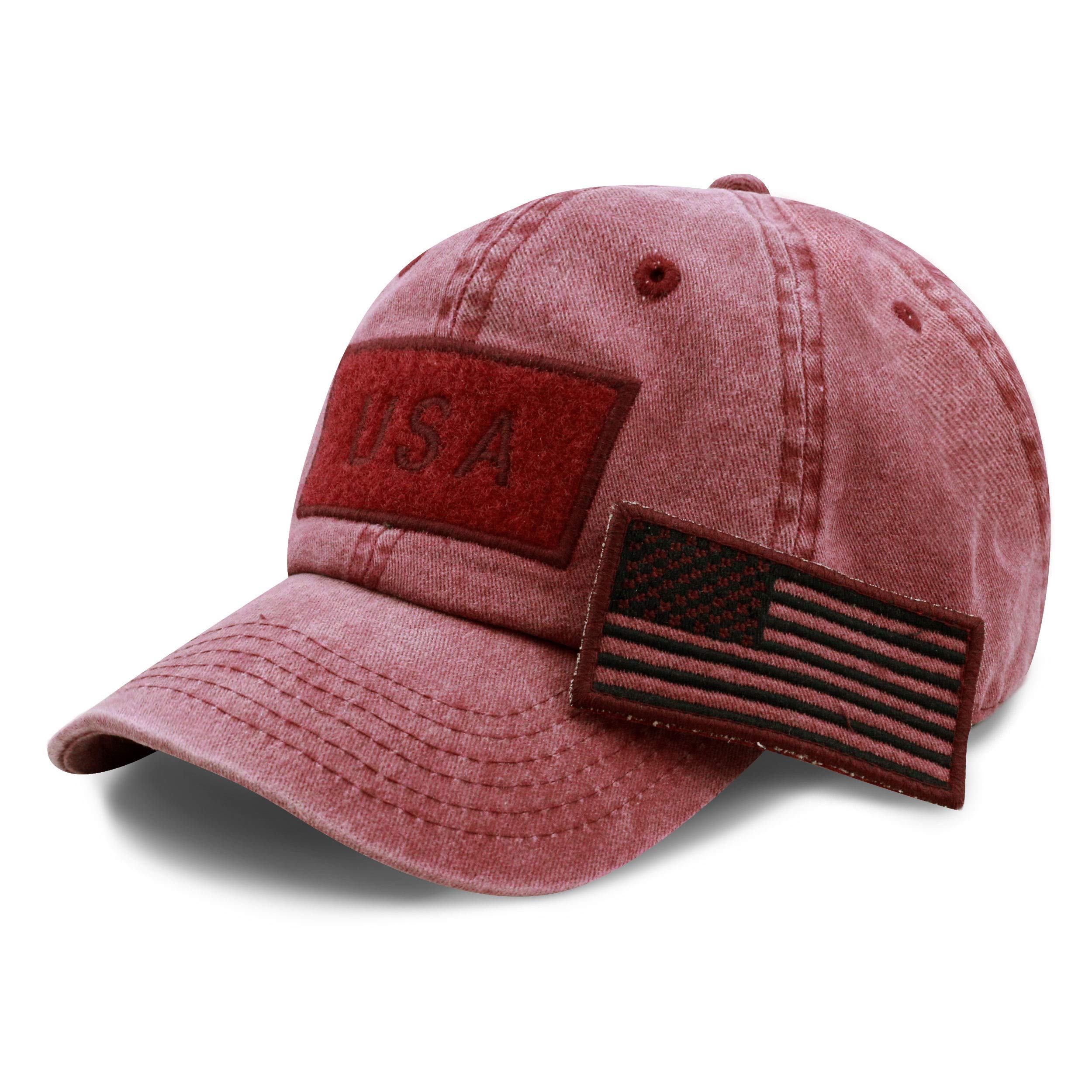 Tactical Operator Cap with USA Flag Patch - Cotton & Pigment Low Profile Military Hat for Outdoor, Hunting & Army Style | The Hat Depot