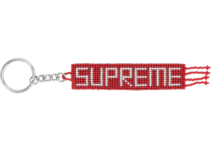 Supreme Beaded Keychain - Stylish Red Keychain for Bags, Keys & Accessories | Perfect for Gifts, Travel & Everyday Use