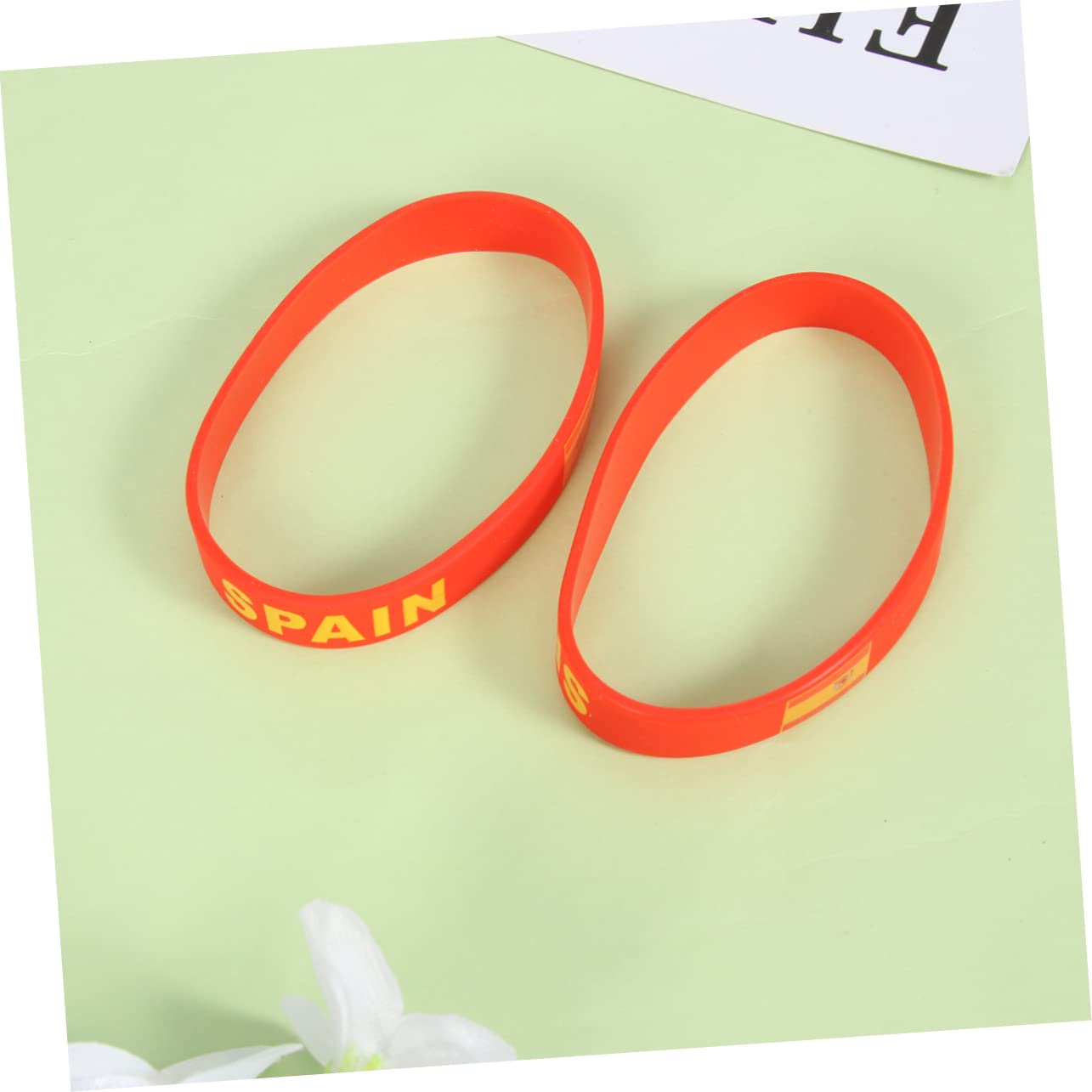 SUPVOX 2 Pack Spain Flag Silicone Wristbands - Stretchable Rubber Bracelets for Men & Women - Perfect for Fitness, Yoga, Gym, Sports Fans & Supporters - Great Gift Idea (5 Pieces per Pack x 2 Sets) - Ideal for Game Day, Team Spirit, Workouts & Everyday Wear