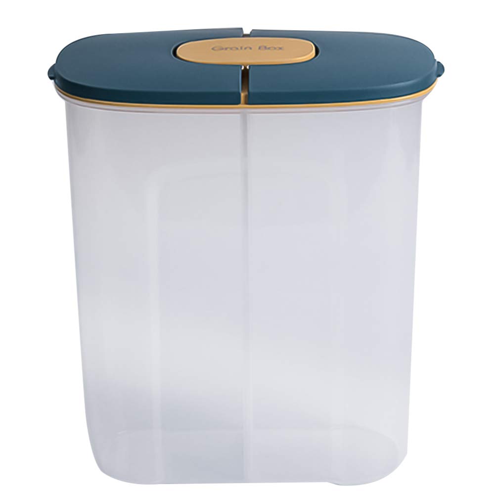 Hemoton 2500ML Large Airtight Food Storage Container for Cereal, Flour, Rice, Pet Food - Dark Blue | BPA-Free, Stackable Kitchen & Pantry Organizer for Dry Goods, Dog & Cat Food Bin