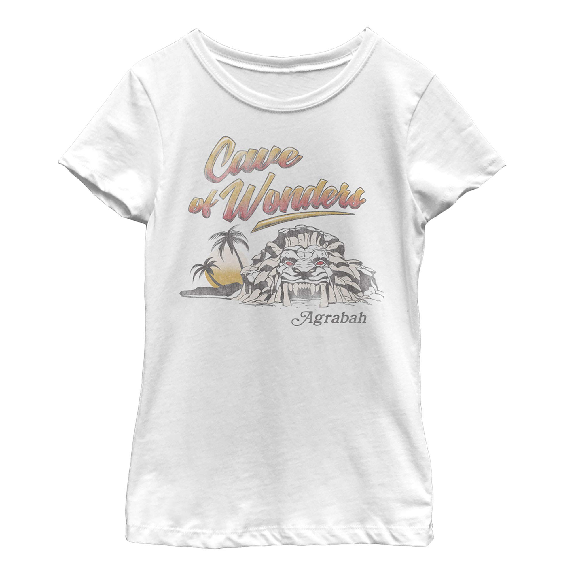 Disney Aladdin Live Action Cave of Wonders Girls Short Sleeve T-Shirt - Cute Graphic Tee for Kids, Birthday Gifts & Disney Movie Fans