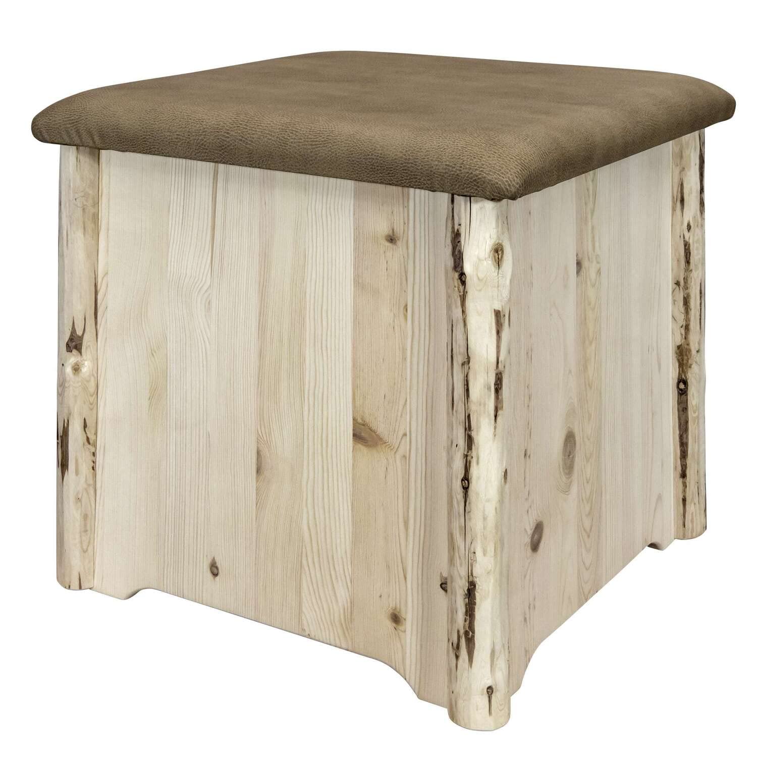 Montana Woodworks Upholstered Storage Ottoman with Ready-to-Finish Design - Perfect for Living Room, Bedroom & Home Decor