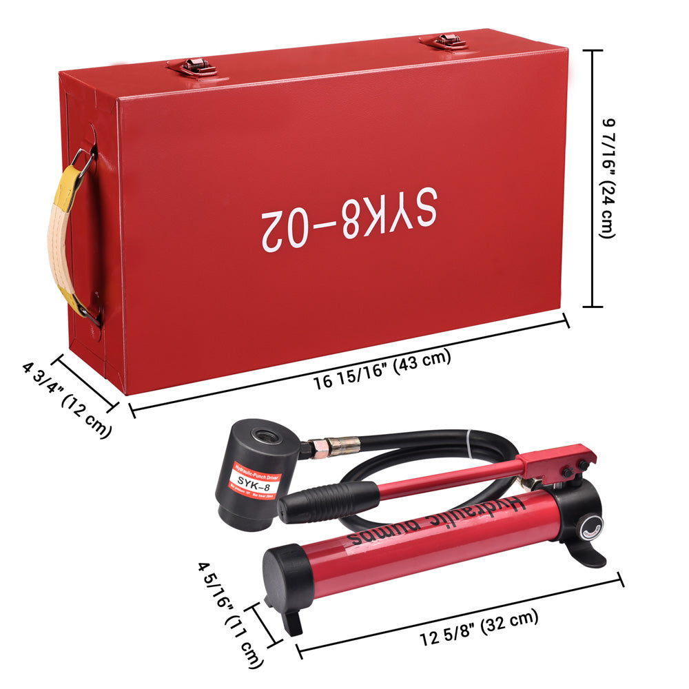 10 Ton Hydraulic Metal Hole Punch Press Kit - Heavy Duty Hole Punching Tool Set for Metal Fabrication, HVAC & Automotive Work (TheLAShop) - Perfect for Sheet Metal, Pipe & Structural Steel Projects