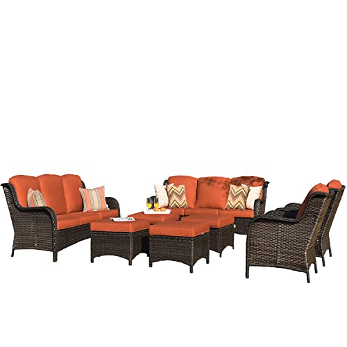 Brown Wicker Orange Red