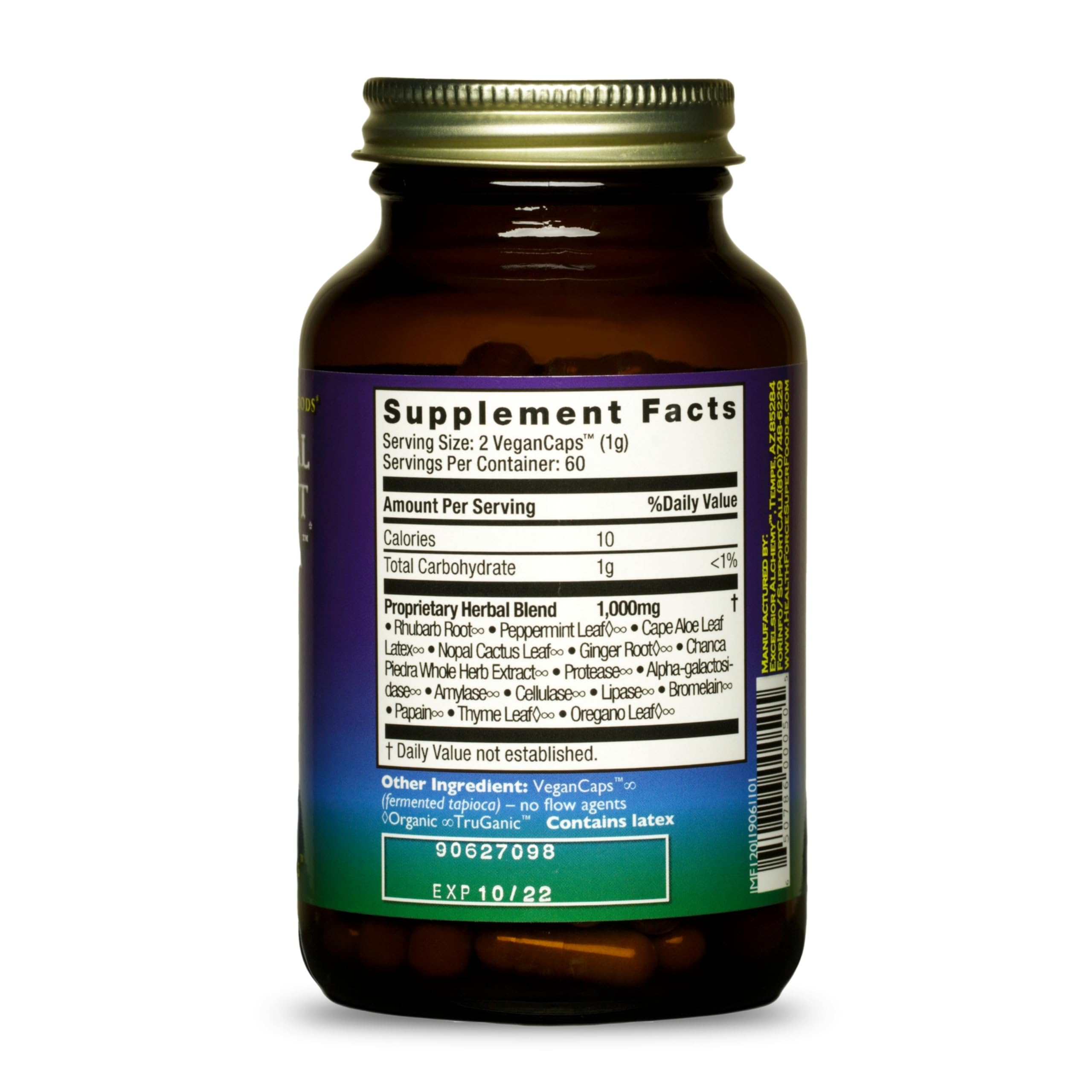 HealthForce SuperFoods Intestinal Movement Formula - Natural Laxative for Bowel Regularity & Constipation Relief - Vegan Digestion Supplement (120 Capsules, Pack of 3) - Supports Gut Health for Active Lifestyles & Travel