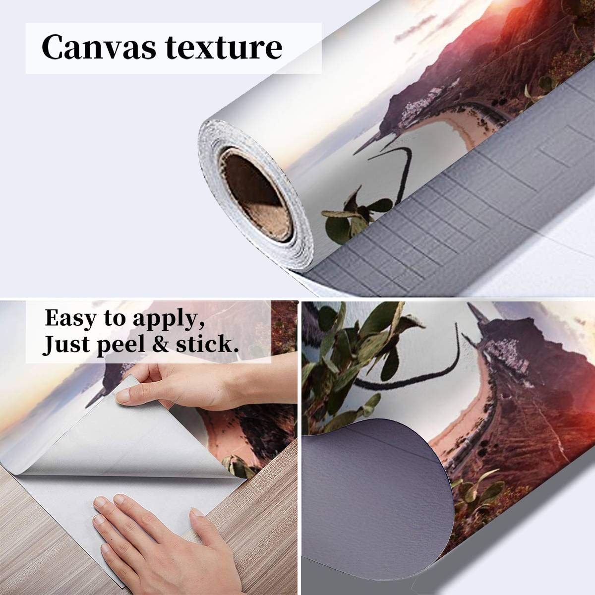 3D Self-Adhesive Sunset Wallpaper - Playa de Las Teresitas Tenerife Canary Islands Scenic Wall Mural for Bedroom, Living Room & Dorm Decor | Easy Peel & Stick Wallpaper for Ceiling, Wardrobe & Furniture | Perfect for Home Renovation & Interior Design Projects