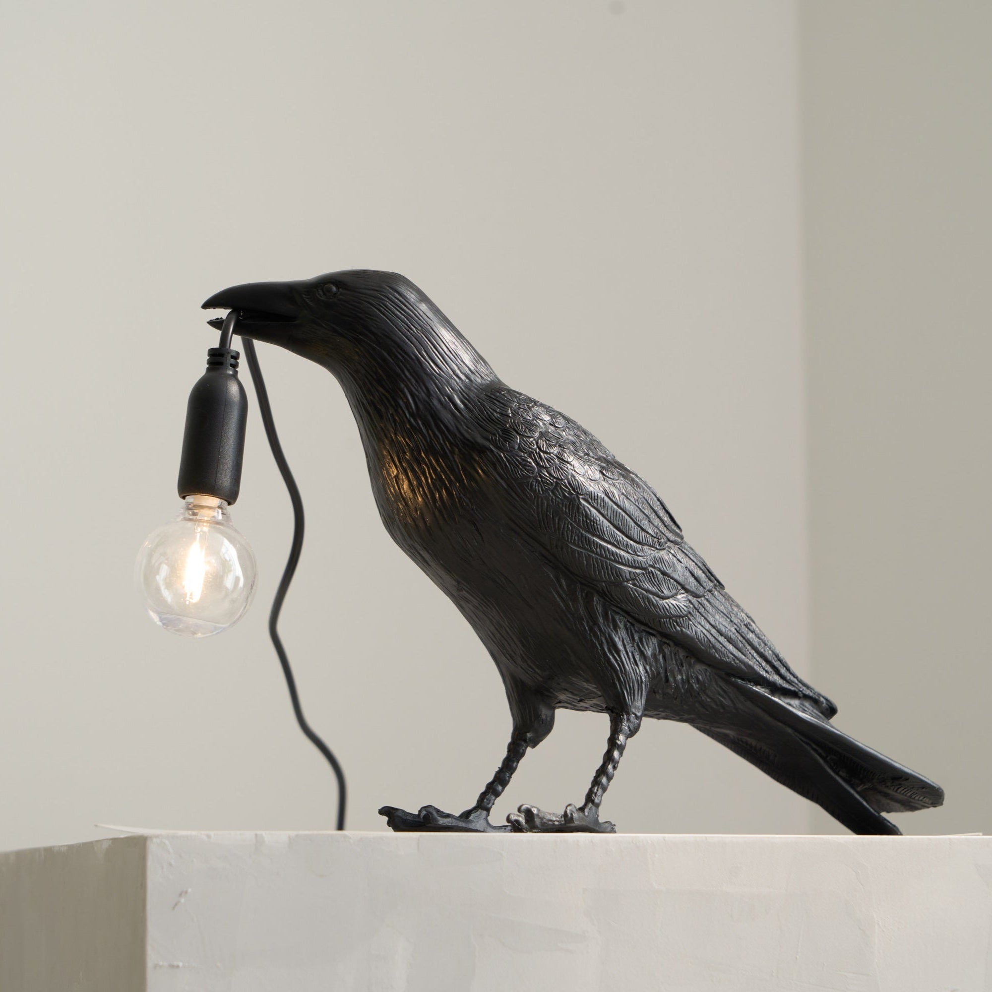 Raven Resin Table Lamp - Modern Gothic Home Decor for Bedroom, Living Room, Office - Handcrafted Night Light with Adjustable Brightness for Reading & Relaxation