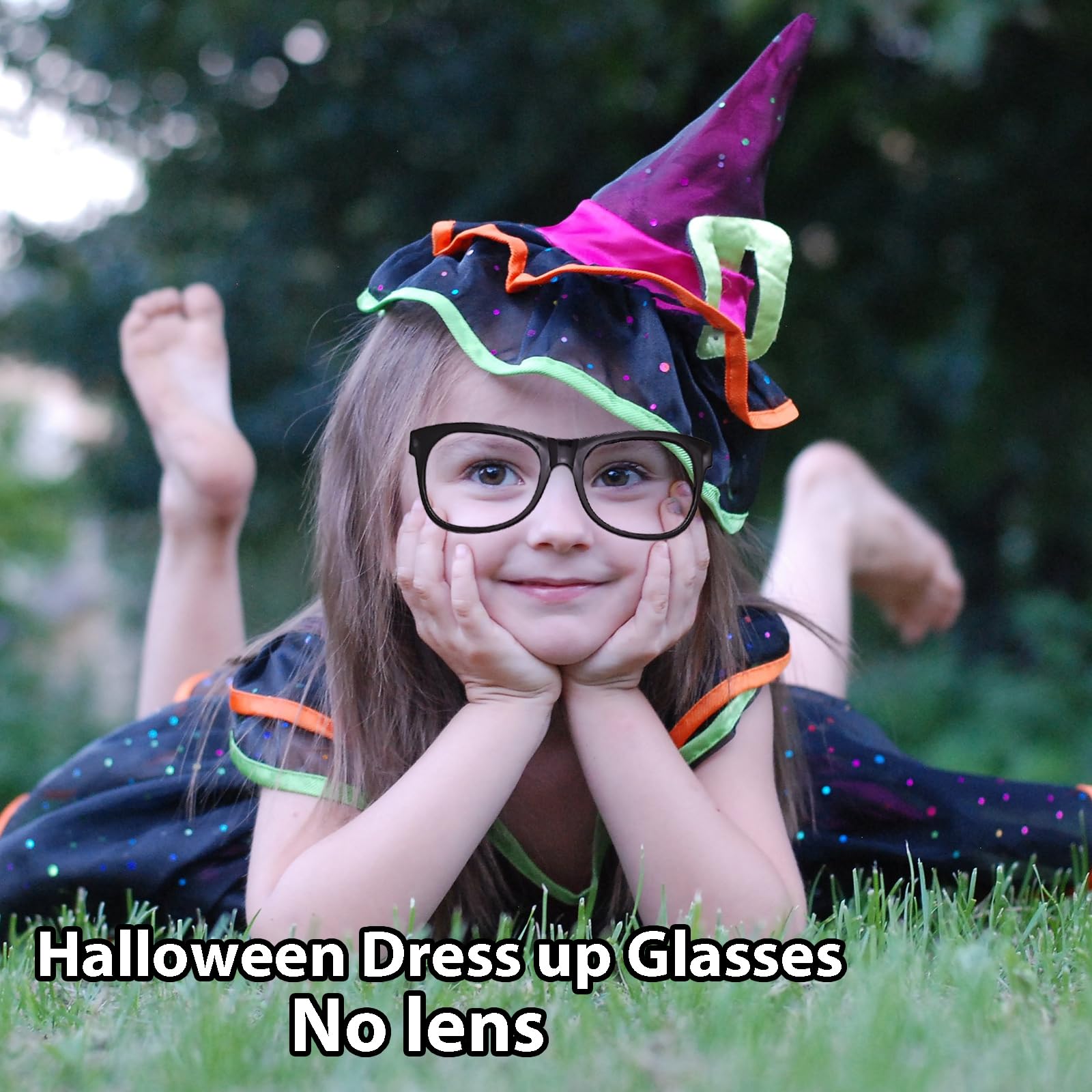 12 Pack Neon Frame Costume Glasses (No Lens) - Halloween Party Decorations, Birthday Party Favors, Cosplay Accessories & Photo Booth Props for Adults & Kids