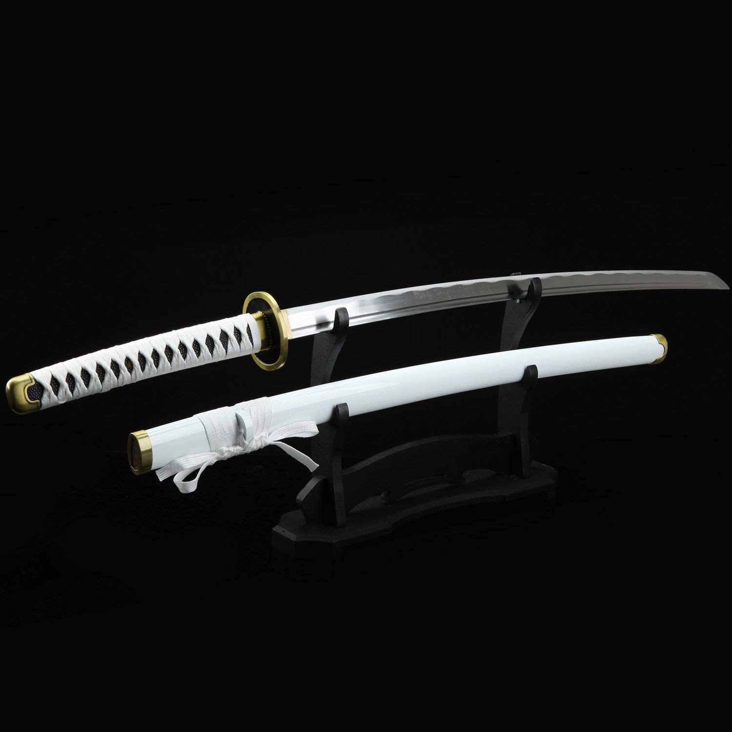 Handmade Full Tang Katana - 1045 Carbon Steel One Piece Roronoa Zoro Wado Ichimonji Replica Sword for Cosplay, Martial Arts Training & Anime Collection Display
