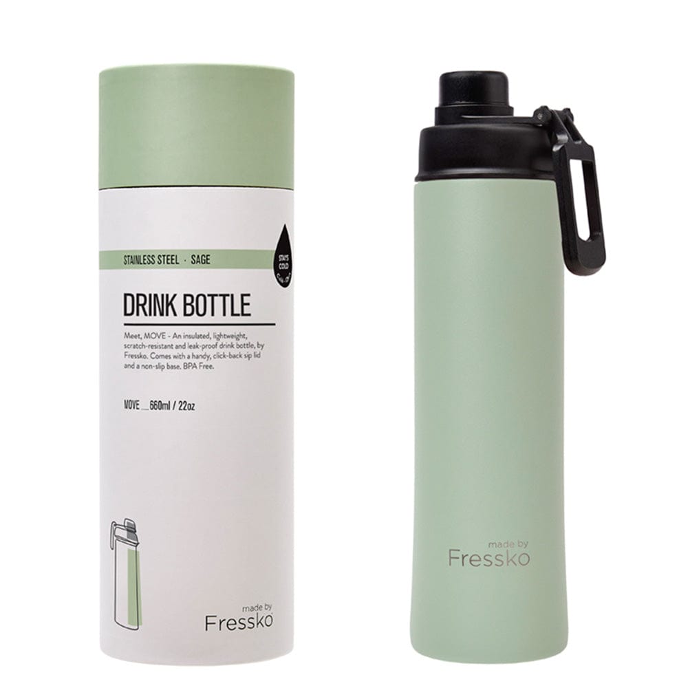 Fressko Insulated Stainless Steel Water Bottle 660ml (22oz) - Leakproof Sip Lid, Hot & Cold Temperature Retention - Perfect for Hiking, Gym, Office & Outdoor Activities