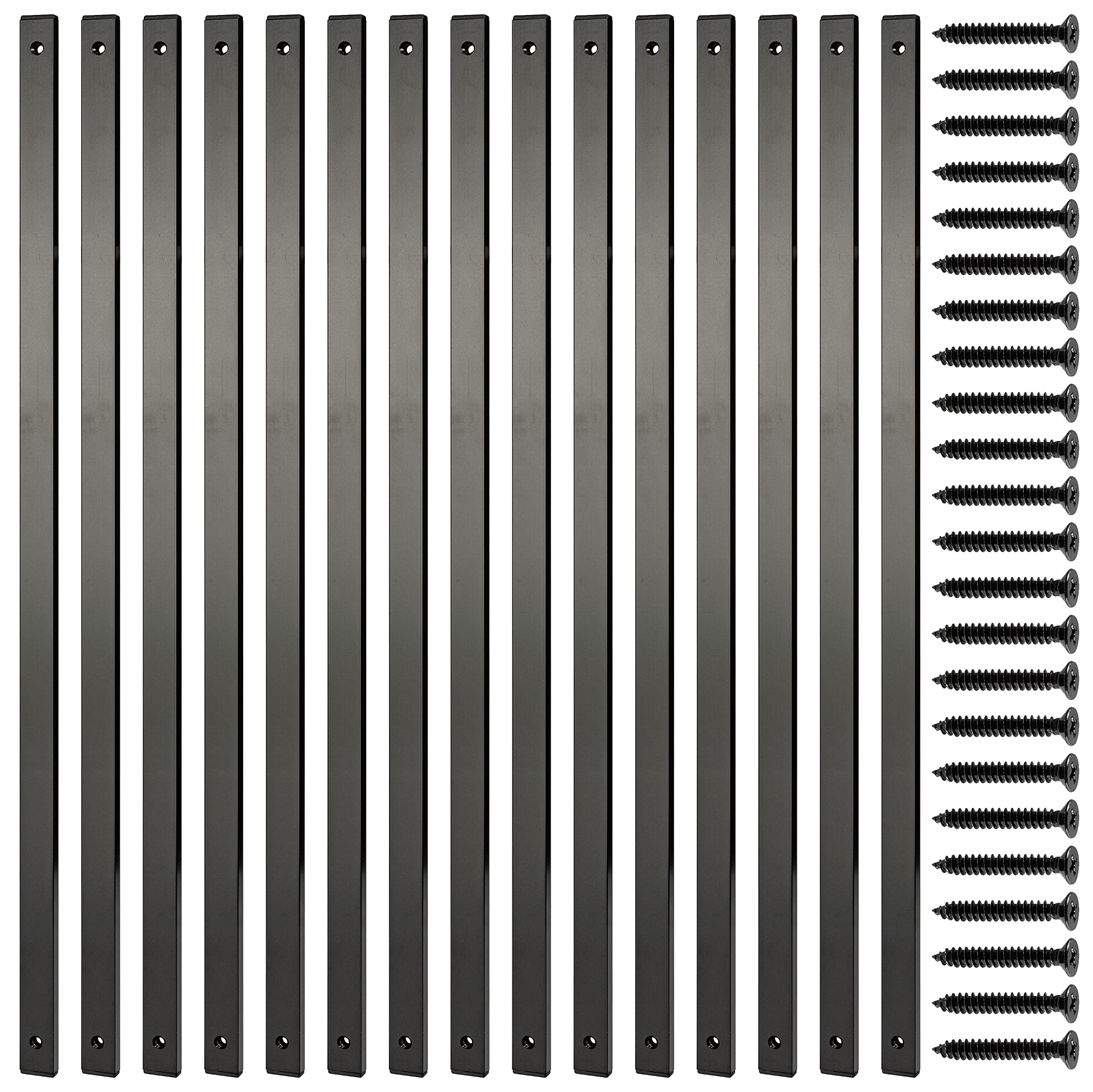 HAINA Wang AAMA-2604 Standard Aluminum Deck Balusters for Porch Railing - 50PC Black Rectangular (29
