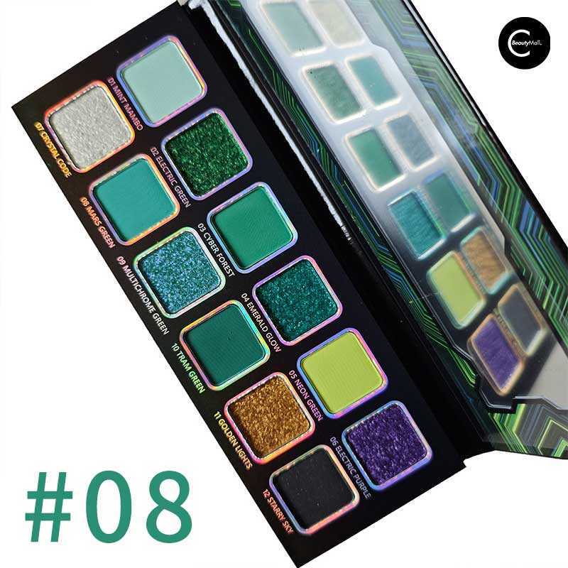 DE'LANCI Afflano Enchanted Emerald Eyeshadow Palette - Long Lasting Pigmented Makeup for Party, Wedding & Night Out - Vegan & Cruelty Free