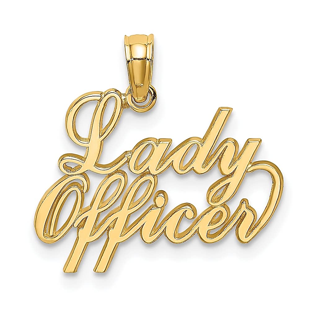14K Yellow Gold Officer Charm Necklace for Women - Elegant Police & Law Enforcement Jewelry Pendant - Perfect Career Gift for Her - Ideal for Promotions, Graduations & Professional Milestones