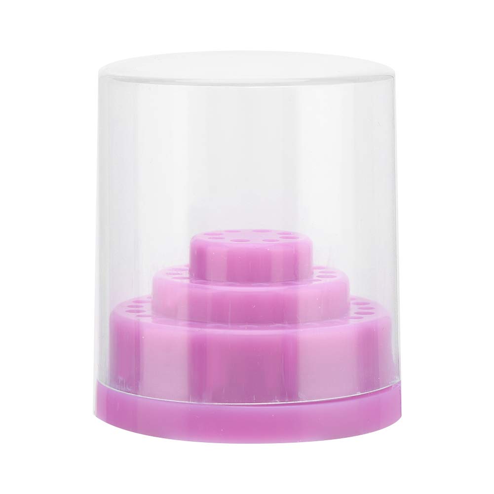 48-Slot Clear Acrylic Nail Drill Bit Case Holder with Cover - Professional Manicure Tool Organizer & Display Stand for Nail Technicians - Perfect for Salon, Home Use & Travel Storage