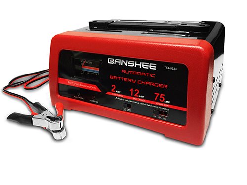 Banshee SC-1200A Replacement Battery Charger - 12V Lead Acid Battery Charger with Engine Start (2/15/75A) - Perfect for Cars, Trucks, Motorcycles & Marine Vehicles