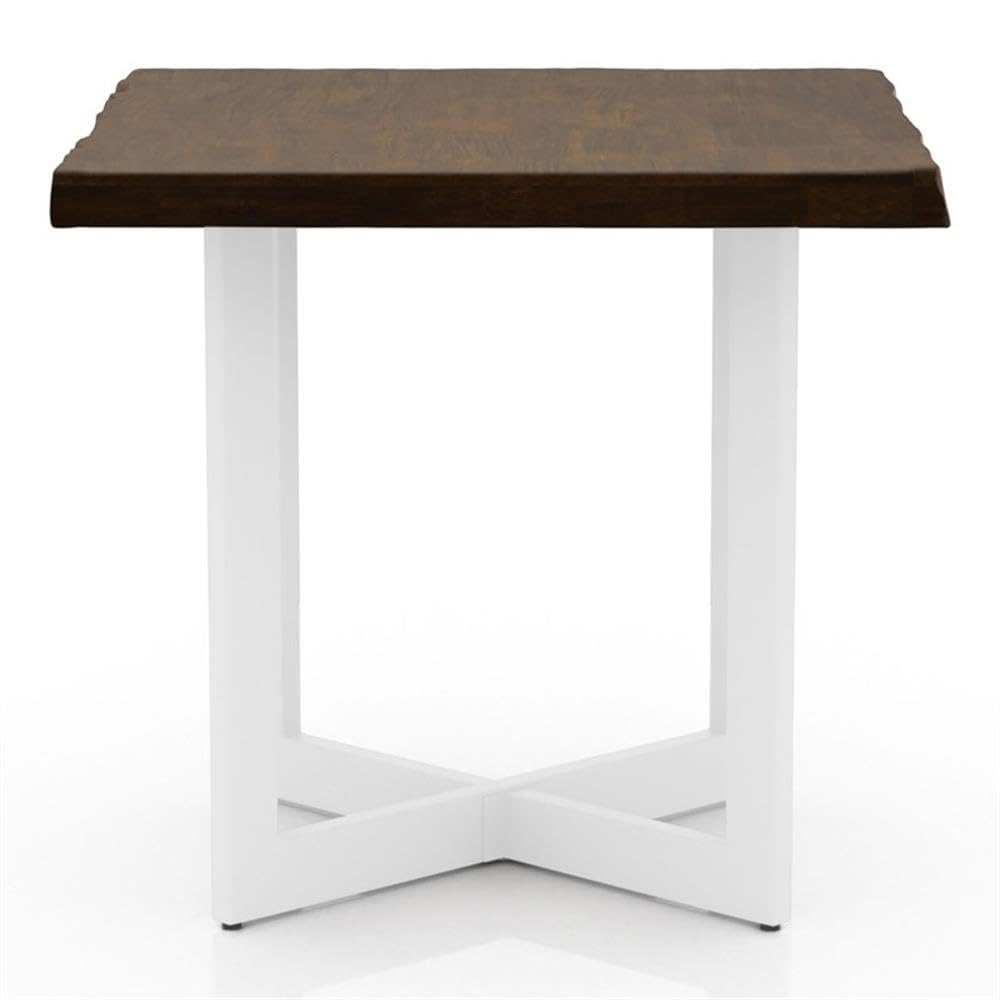 Baletto Contemporary Wood End Table Set of 2 - Oak & White Finish Modern Nightstand for Living Room, Bedroom, or Office - Side Table with Storage Shelf for Books & Decor