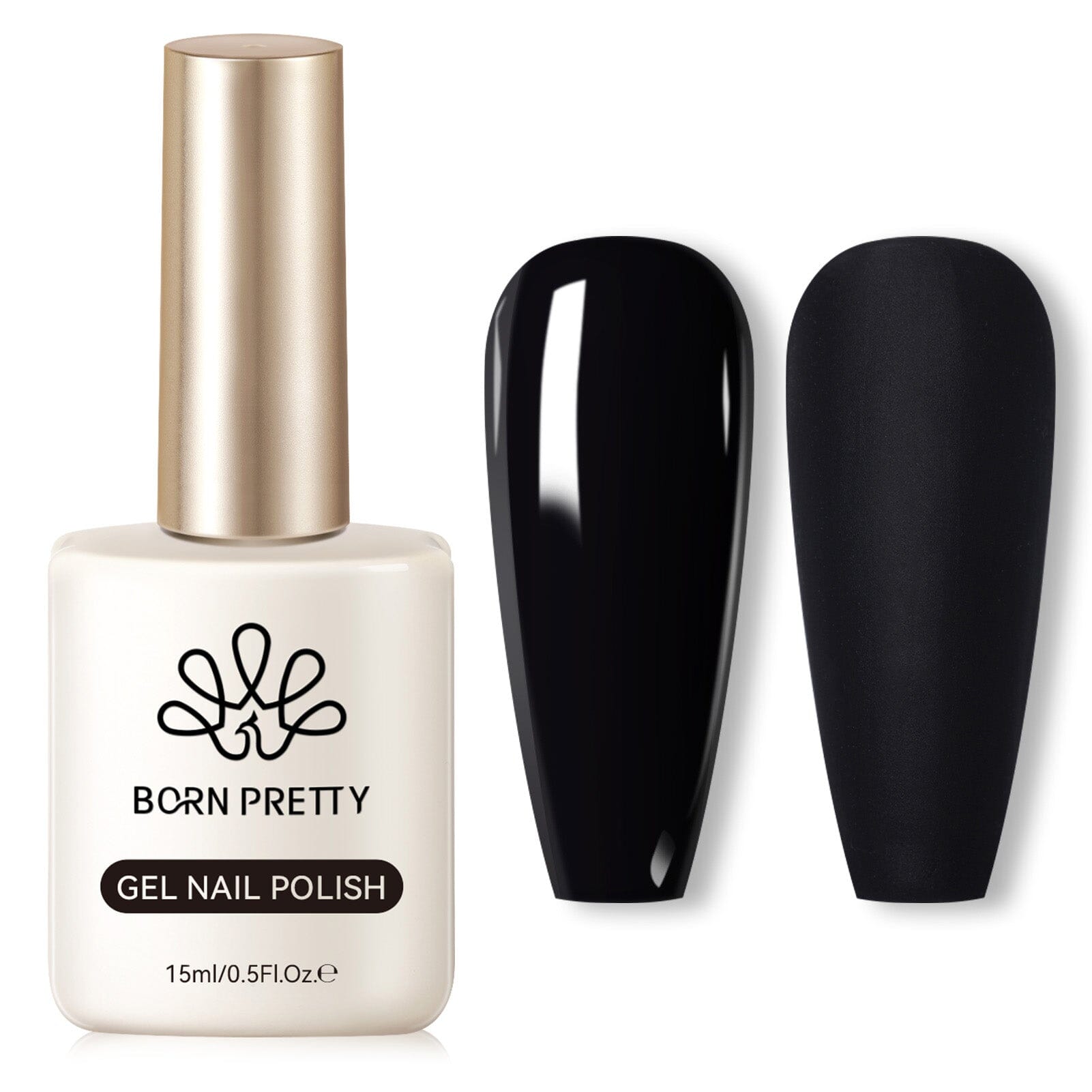 Black Hema-Free Gel Nail Polish #01 - 15ml Long Lasting Vegan Nail Lacquer for Salon & Home Manicure