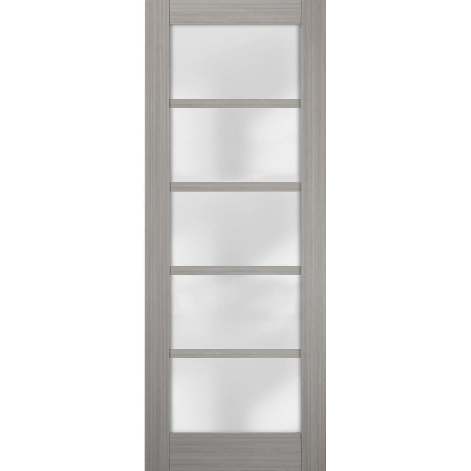 Frosted Glass Slab Barn Door Panel 36x96 Inches - Quadro 4002 Grey Ash | Premium Sturdy Finished Sliding Door for Bedroom, Closet & Interior Spaces | Pocket Closet Door Solution | Modern Home Decor