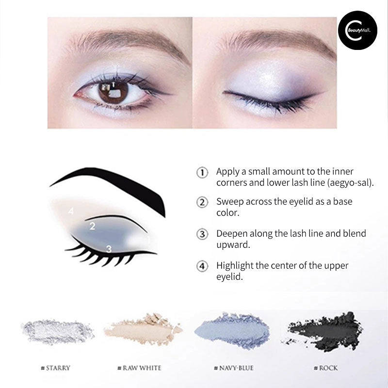 Eunarz Quad Eyeshadow Palette - 4 Highly Pigmented Matte & Shimmer Eyeshadows for Everyday & Party Makeup | Perfect for Professional & DIY Beauty Looks