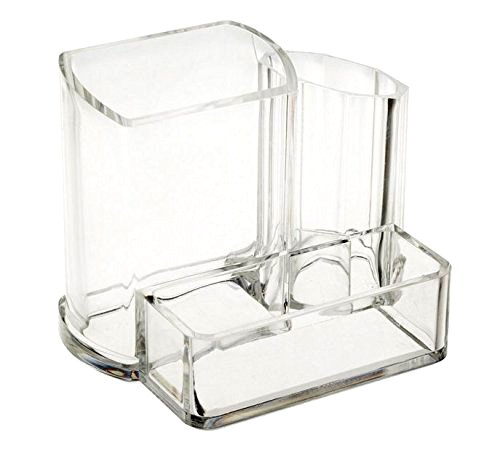 Kamay's Acrylic Pen Holder - Modern Desktop Organizer for Pencils, Pens & Makeup Brushes | Office Desk Stationery Storage & Cosmetic Display Stand | Perfect for Home Office, Study Desk & Vanity Table Organization