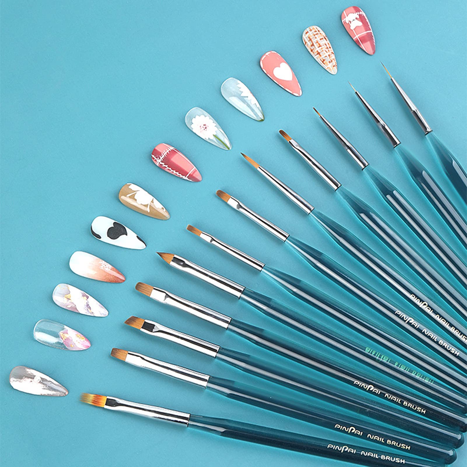Professional Nail Art Brushes Set for DIY Nail Design - Dotting, Blooming, Painting & Gel Polish Application - Perfect for Salon, Home Manicure & Nail Art Enthusiasts