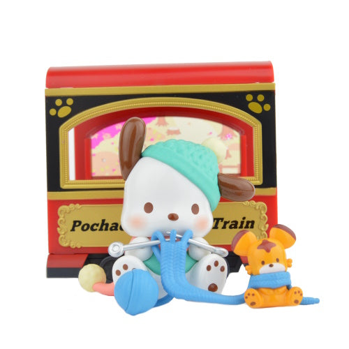 Sanrio Pochacco Retro Time Train Series 3-Inch Mini Figure - Cute Collectible Toy for Anime Fans, Kawaii Decor & Gift Ideas
