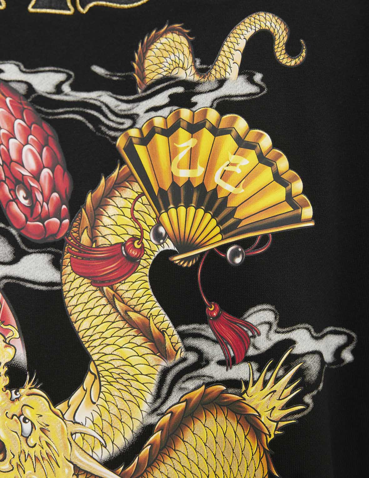 Soaring Snake and Dragon Print Relaxed Fit Hoodie for Men & Women - Black - Comfortable Streetwear for Casual Outings & Lounge Wear