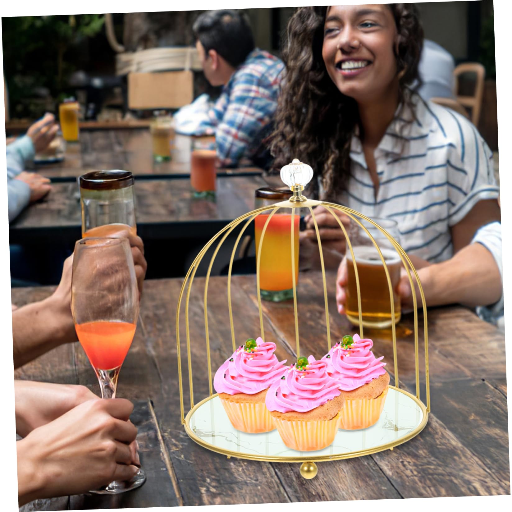 BESPORTBLE 1-Tier Iron Cake Stand - Elegant Party Dessert Display Rack for Cakes, Cupcakes & Pastries - Perfect for Weddings, Birthdays & Tea Parties