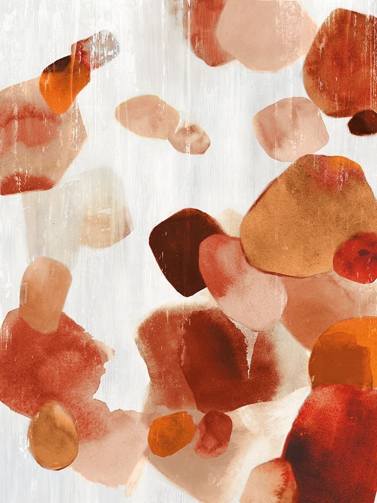 PI Studio Shadow Pebbles II Cinnamon Version Art Print - 24x18 Inches - Modern Abstract Wall Decor for Living Room, Bedroom & Office