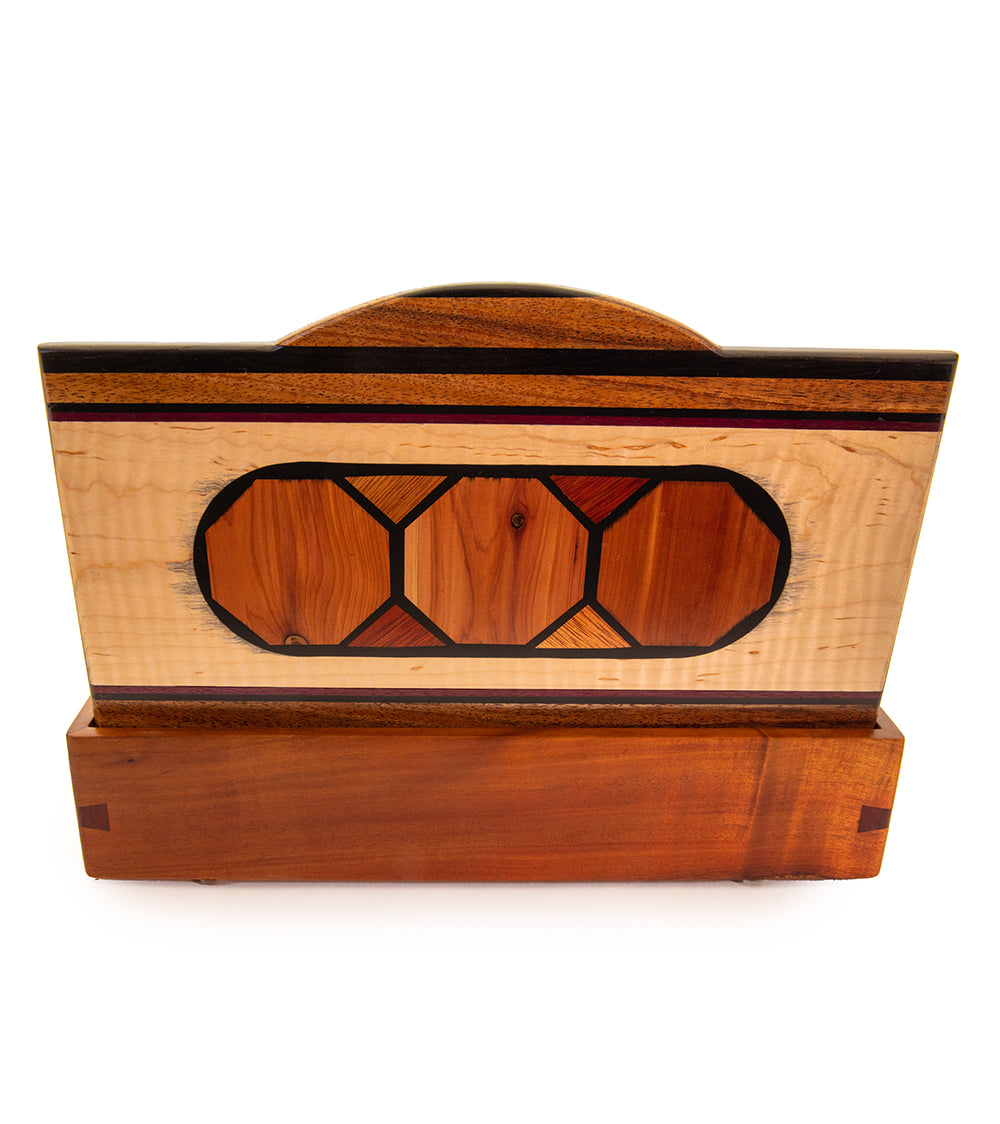 Handcrafted Koa Wood Marquetry Jewelry Box - Hawaiian Prosperity Design - Perfect for Gift Giving & Jewelry Storage