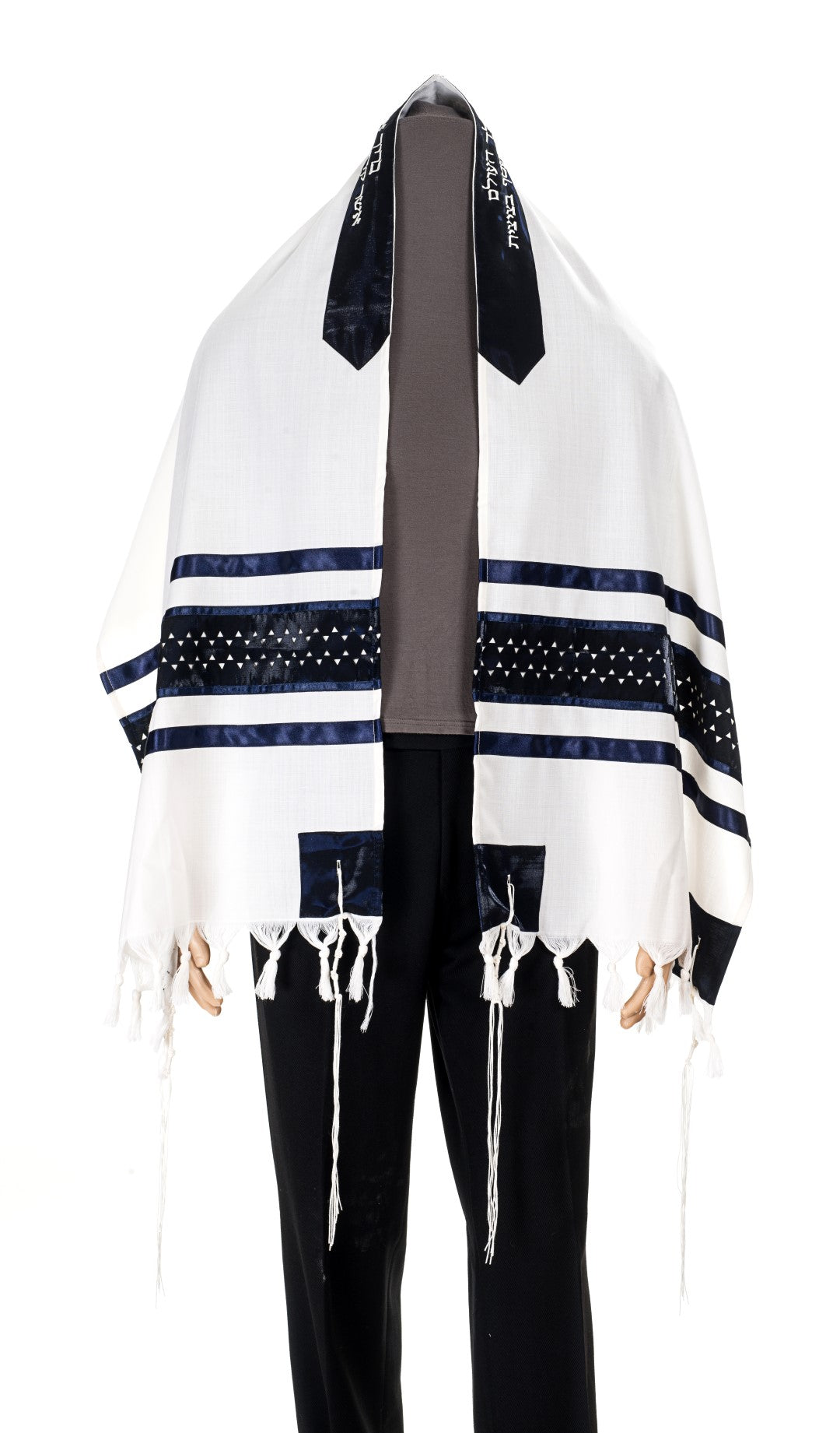 Handmade Elegant Magen David Wedding Tallit Shawl - Blue & White Jewish Prayer Scarf for Brides, Bar Mitzvah & Special Ceremonies
