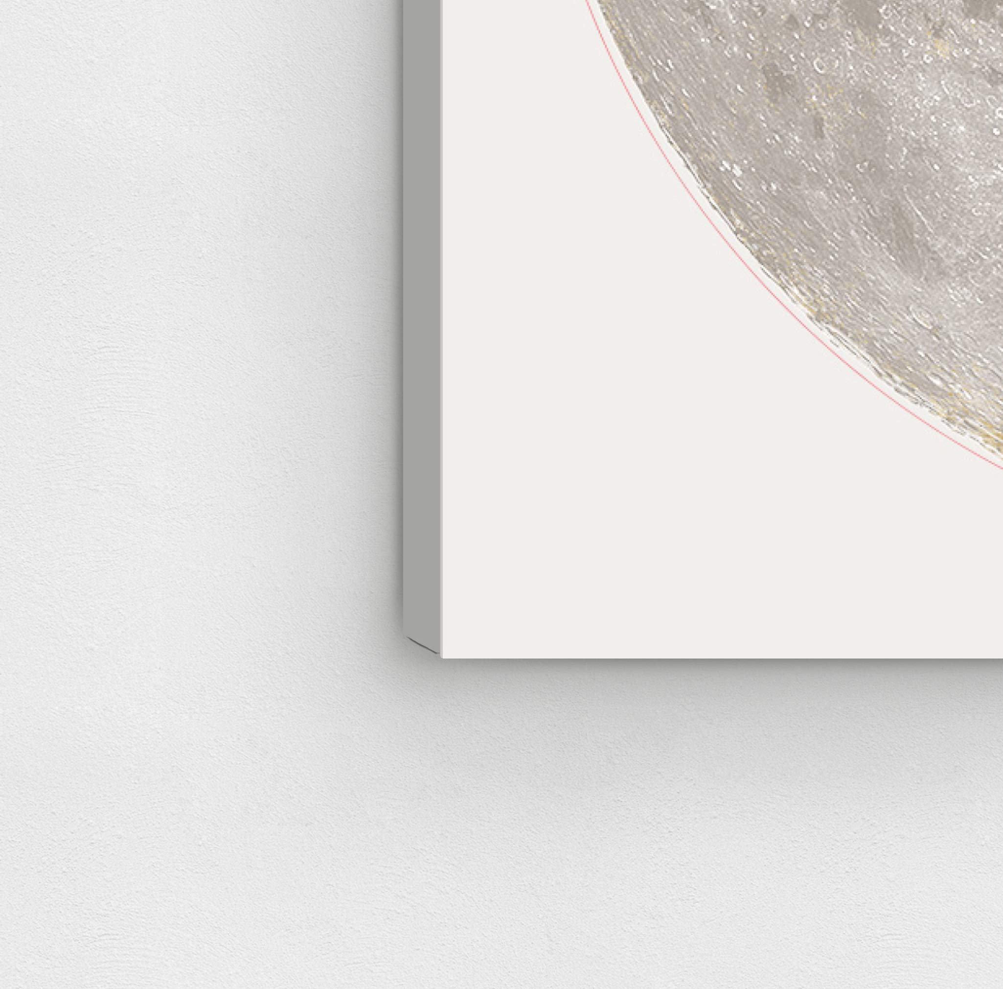 Oliver Gal Artist Co. 'Moon Light I' Space Wall Art Canvas Print - 30x30 Inch Gold & White Modern Home Decor - Perfect for Living Room, Bedroom & Office Wall Decoration