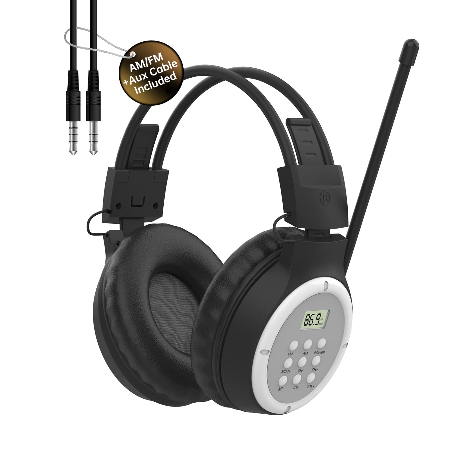 Best AM FM Radio Headphones - Portable Digital Radio Headset with Superior Reception for Jogging, Running, Cycling & Outdoor Activities | Powered by 2 AA Batteries (Not Included) | Perfect for Commuting, Workouts & Leisure Listening