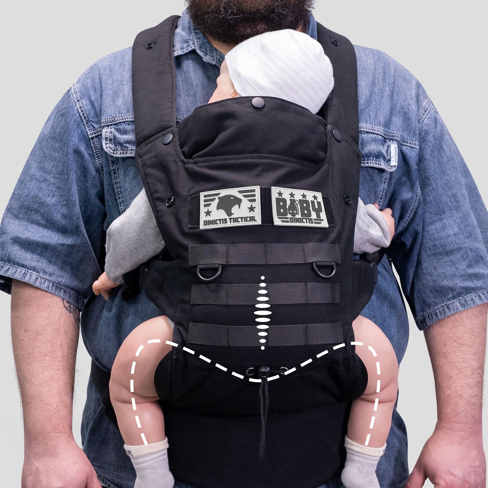 Ergonomic Baby Carrier for Infants to Toddlers (8-33 lbs) - Lightweight Military-Grade Carrier with Lumbar Support for Parents - Perfect for Hiking, Travel & Everyday Use - Black
