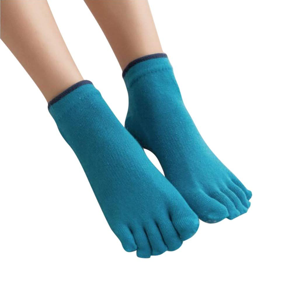 Breathable Women's Running Socks - 5 Pack Cotton Toe Socks for Sports & Workout - Lightweight Athletic Socks for Jogging, Gym & Yoga