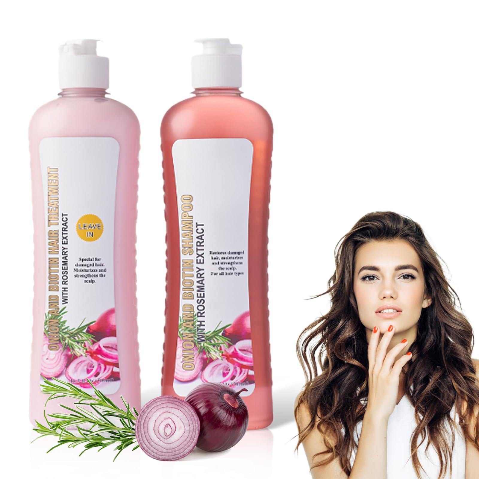 Onion Biotin & Rosemary Shampoo for Hair Growth - Sulfate Free Shampoo with Natural Ingredients for Thicker, Stronger Hair - Perfect for Daily Use & Damaged Hair Repair