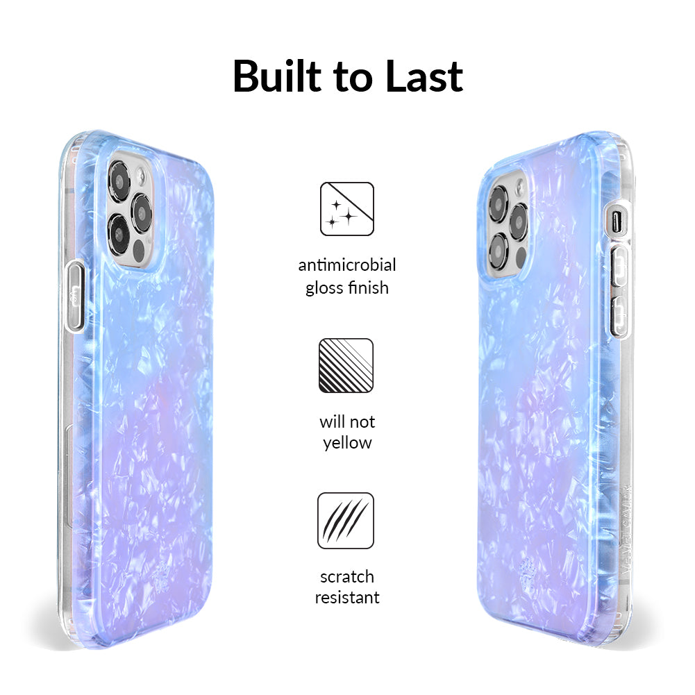 Blue Opal Quartz iPhone Case - Stylish Protective Cover for iPhone 12/13/14 Pro Max - Durable Shockproof Phone Case with Gemstone Design - Perfect for Everyday Use, Travel & Gifting