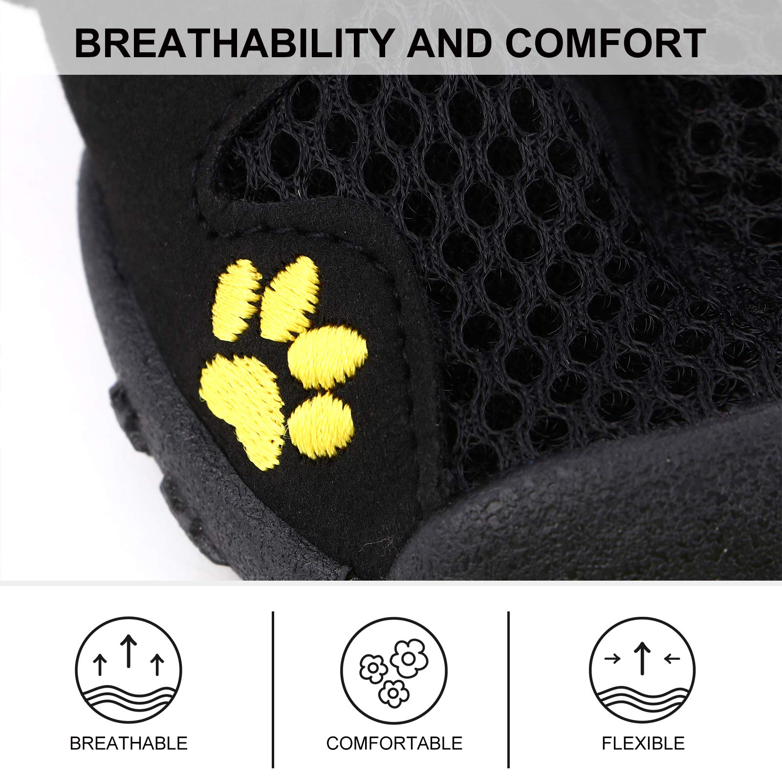 iplusmile 1 Set Dog Boots for Hiking & Snow - Non-Slip Paw Protector Shoes for Large Dogs, Waterproof Mesh Outdoor Pet Booties - Perfect for Winter, Hiking, and Rough Terrain Adventures